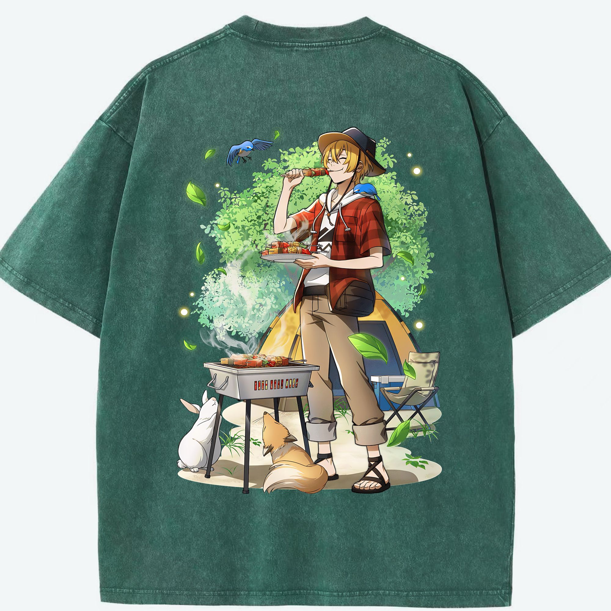 （画像用） 文豪ストレイドッグス Bungo Stray Dogs 綿100% ヴィンテージ風 半袖Tシャツ（背面プリント）
